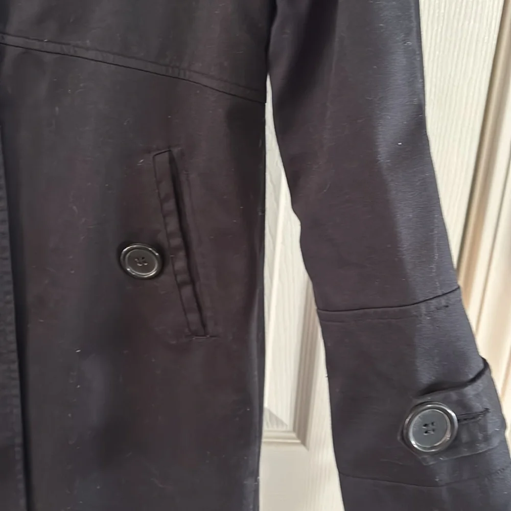Max Studio Black Trench Coat - Picture 3 of 7
